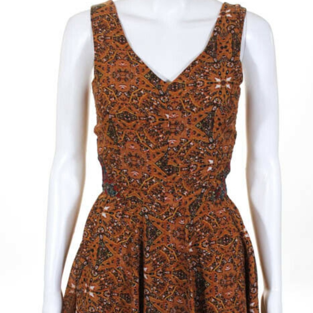 Isabel Lu Abstract Sleeveless V Neck A Line Dress - Picture 1 of 8